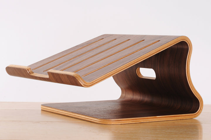 EcoCool Wooden MacBook Cooling Stand in White Birch and Walnut - ChunkCase