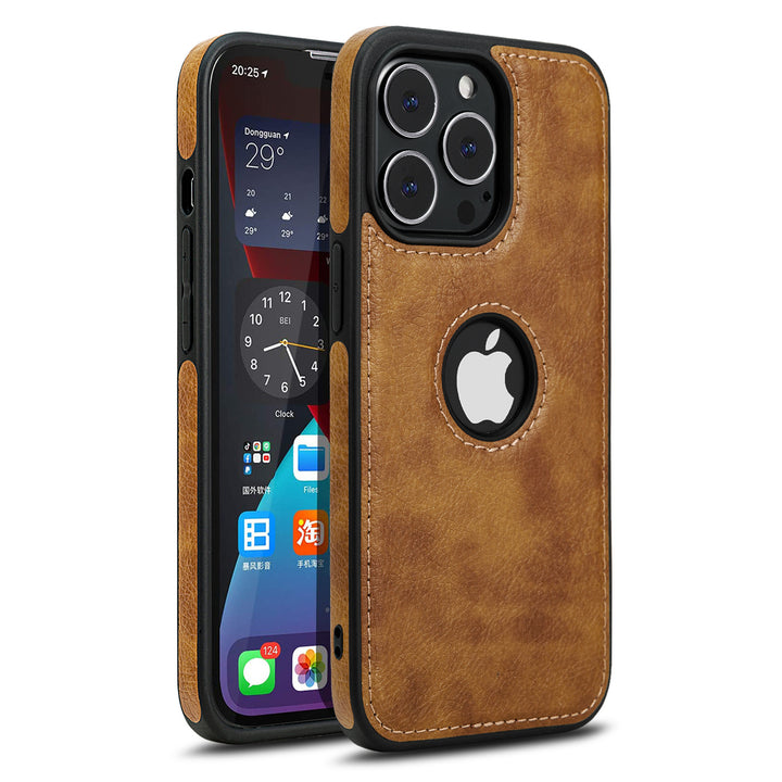Faux Leather Pattern Stitching iPhone Case - ChunkCase