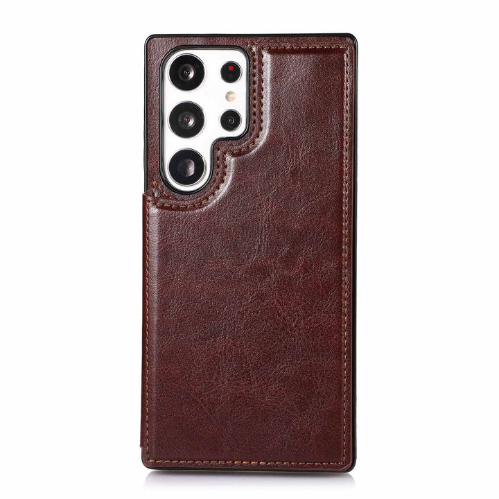 Solid Premium Leather Card Samsung Galaxy Case - ChunkCase