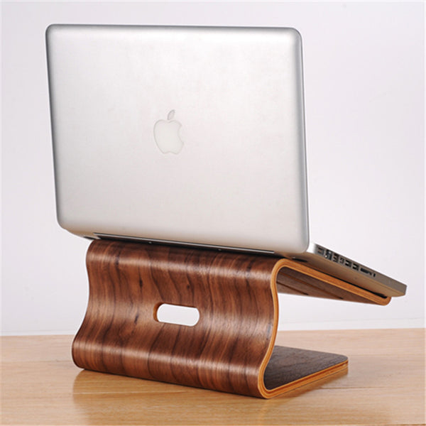 EcoCool Wooden MacBook Cooling Stand in White Birch and Walnut - ChunkCase