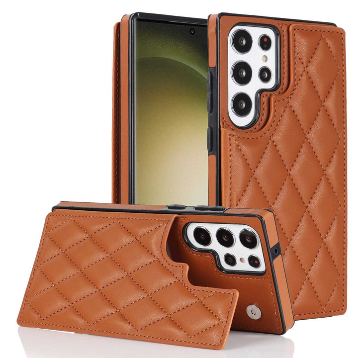 Quilt Double Buckle Card Samsung Galaxy Case - ChunkCase