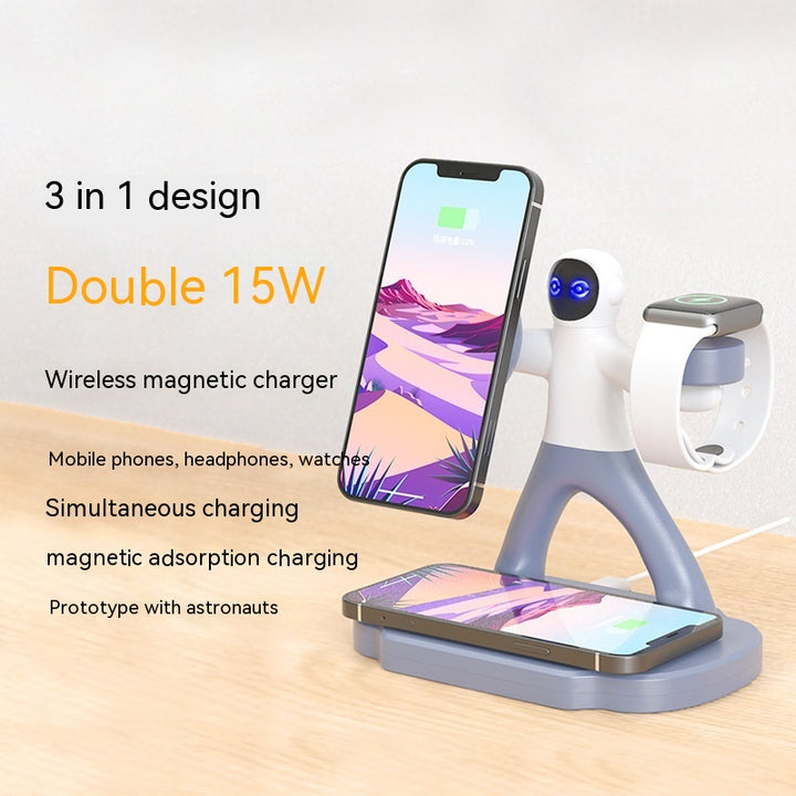 Ultra Man Dual Mobile 15W Fast Charging Magnetic Wireless Charger - ChunkCase