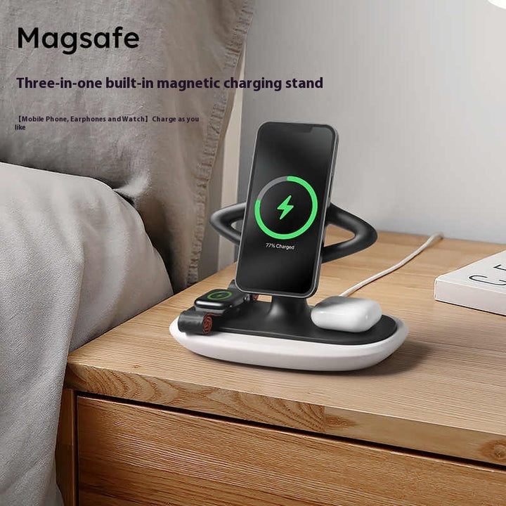 Creative Three-in-one Magsafe Magnetic Mobile Phone Wireless Charging Bracket