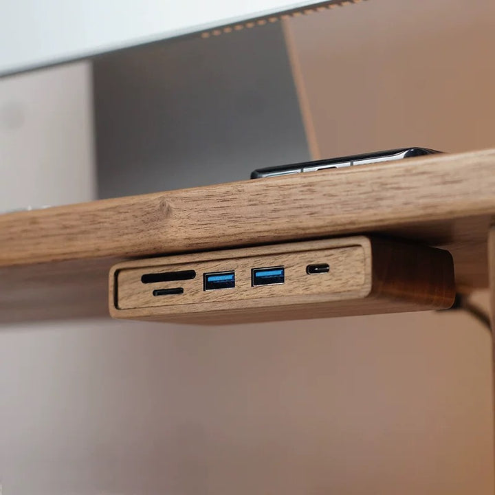 Solid Wood Under-Table USB 3.0 Docking Station