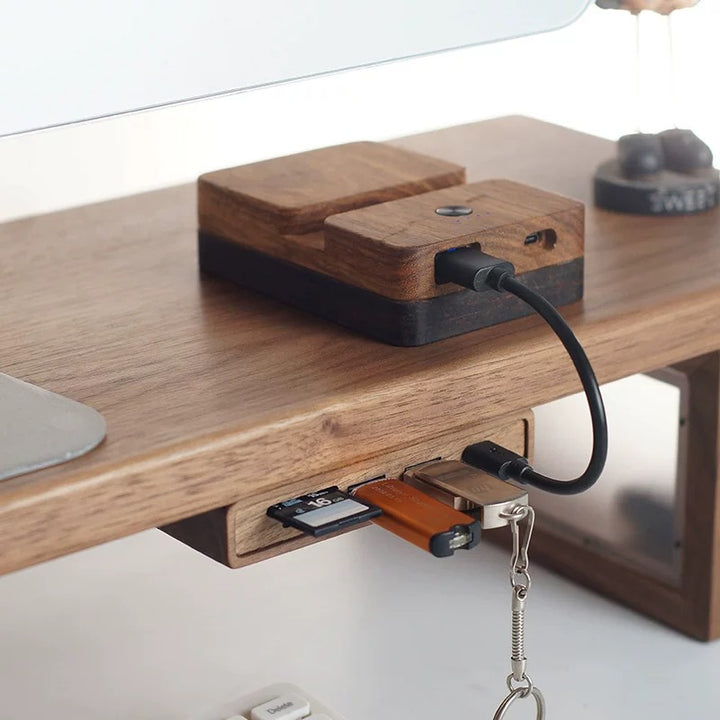 Solid Wood Under-Table USB 3.0 Docking Station