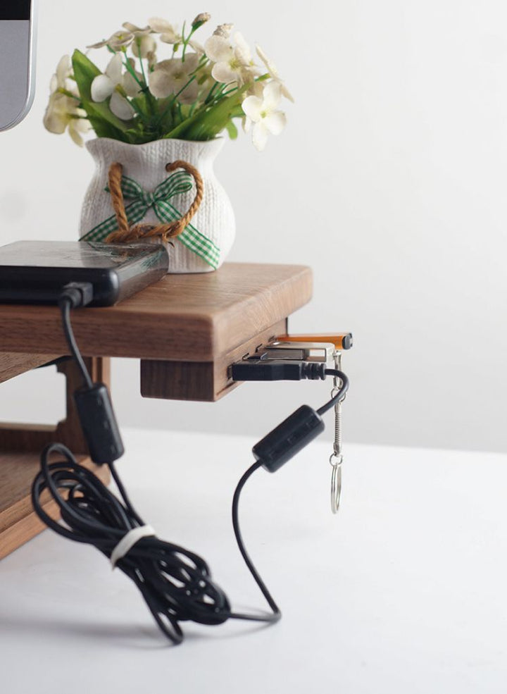 Solid Wood Under-Table USB 3.0 Docking Station