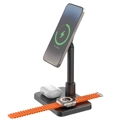 Retractable Three-in-One Wireless Charger