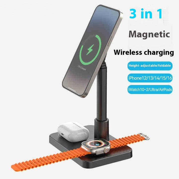 Retractable Lifting Three-in-one Wireless Charger Mobile Phone Bracket