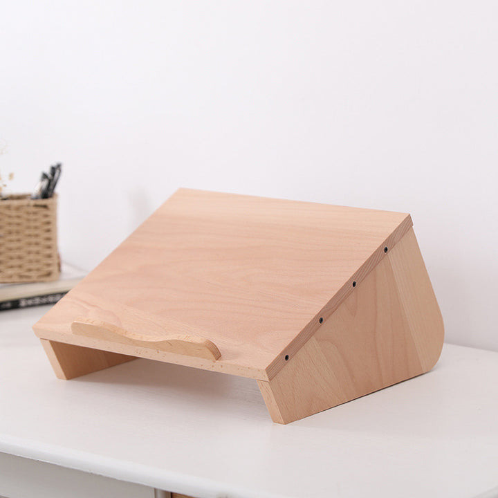 Tilted Wooden Vertical Laptop Stand