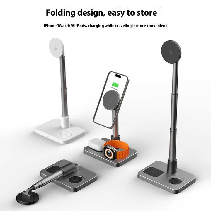 Retractable Lifting Three-in-one Wireless Charger Mobile Phone Bracket