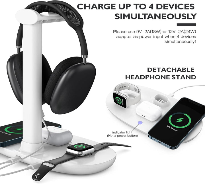 MagSafe Wireless Charging Dock with Headphone Hanger