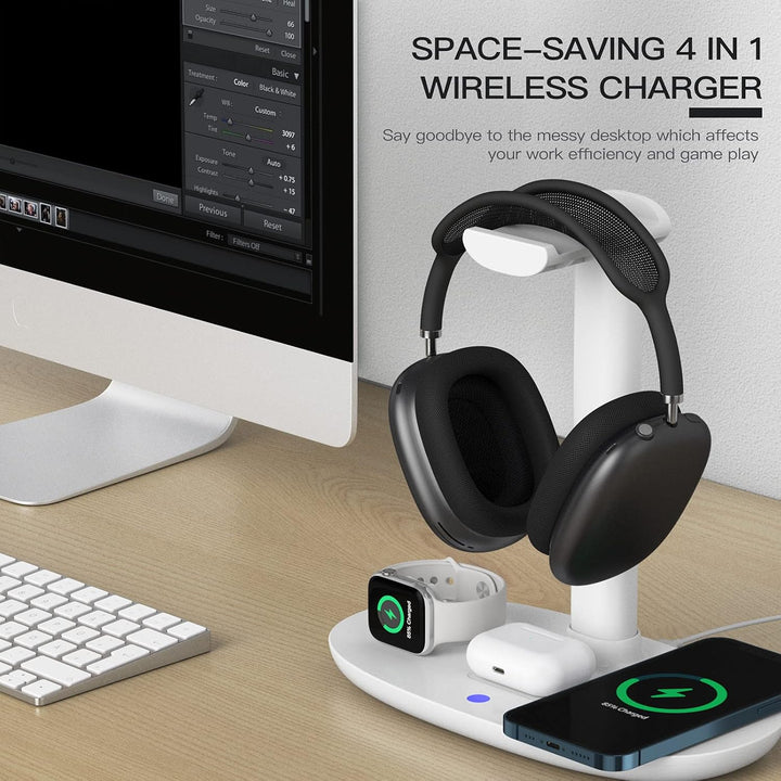 MagSafe Wireless Charging Dock with Headphone Hanger