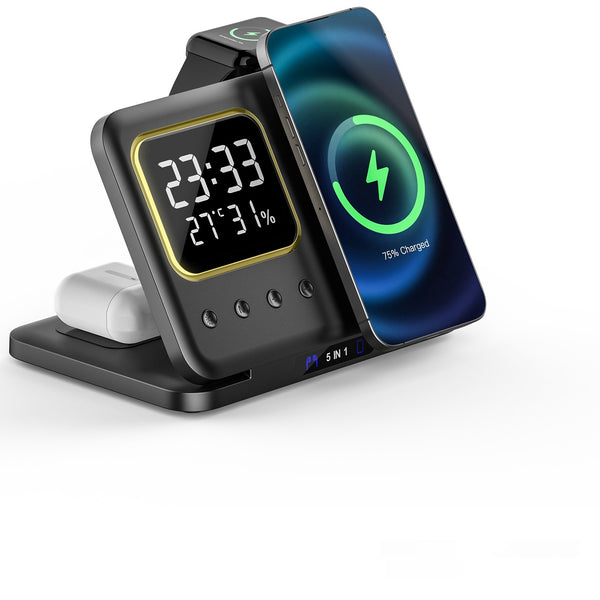 All-in-One Charging Station - Clock with Temperature Display