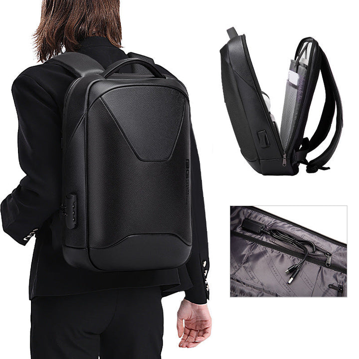 Elegant Leather Laptop Backpack - ChunkCase