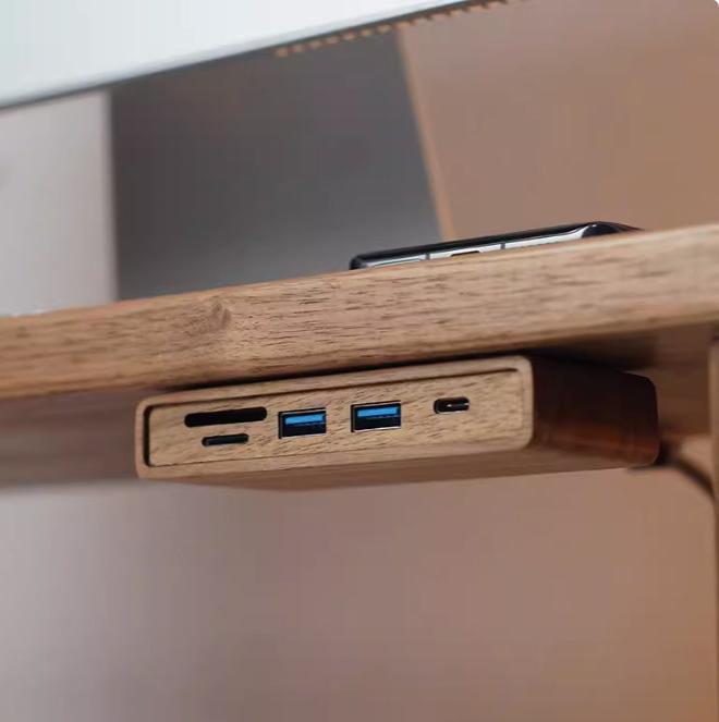 Solid Wood Under-Table USB 3.0 Docking Station