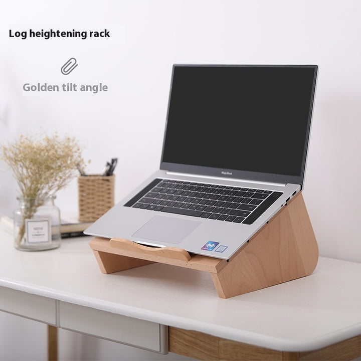 Tilted Wooden Vertical Laptop Stand