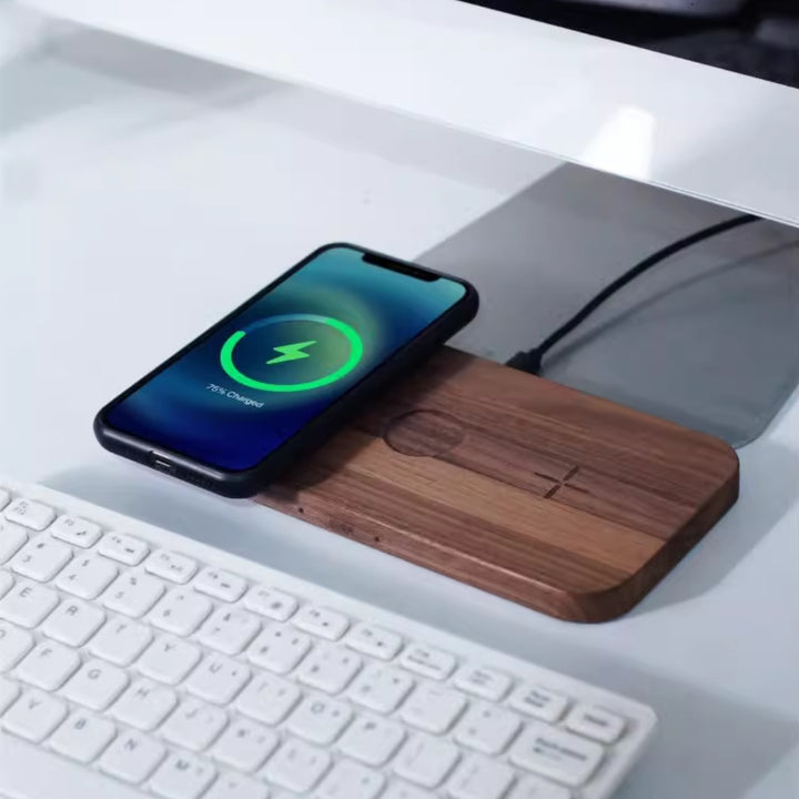 Black Walnut Three-in-One Wireless Charger