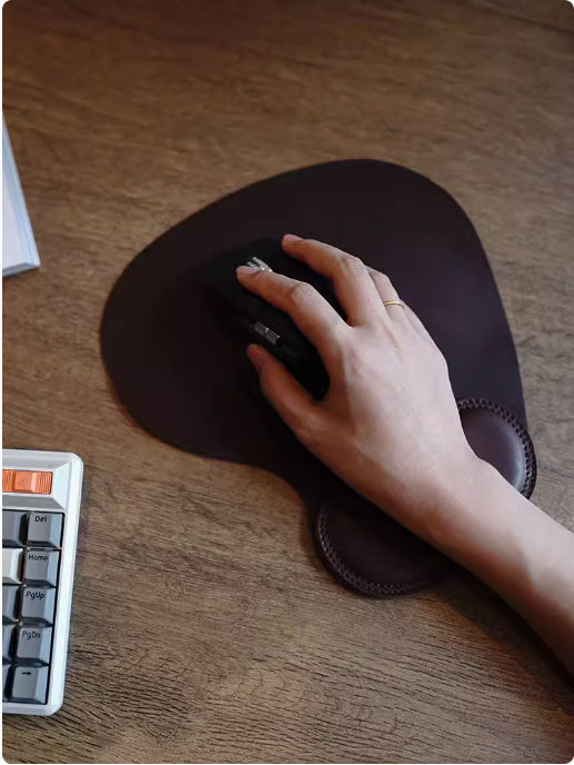 Cowhide Leather Wrist Support Mouse Pad