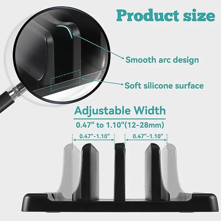 Adjustable Notebook and Tablet Vertical Storage Riser with Cooling Base - ChunkCase