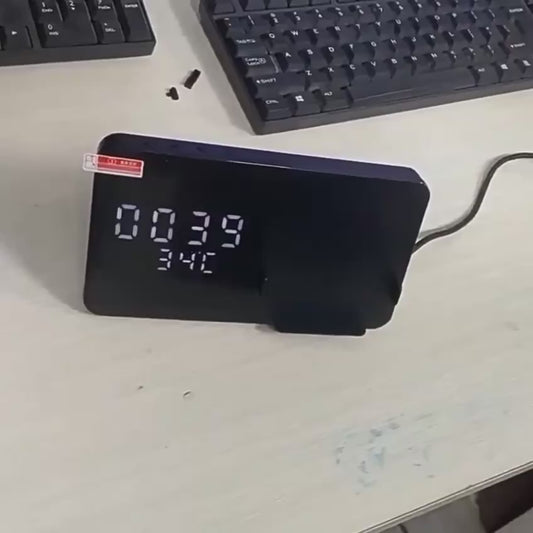 Sleek Digital Clock Wireless Charger