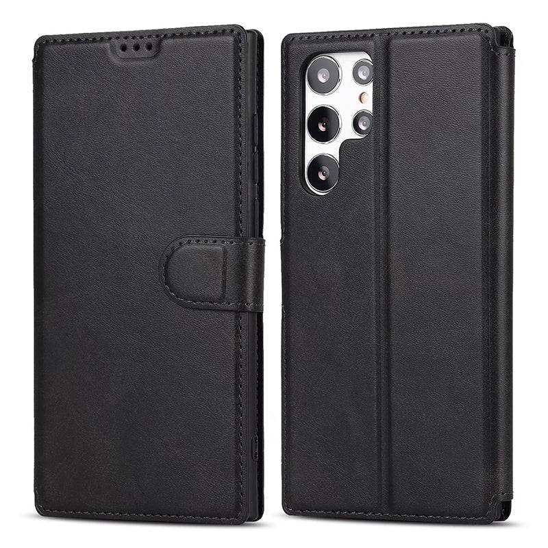 Flip Leather Wallet Samsung Galaxy Case -#option1-#-ChunkCase