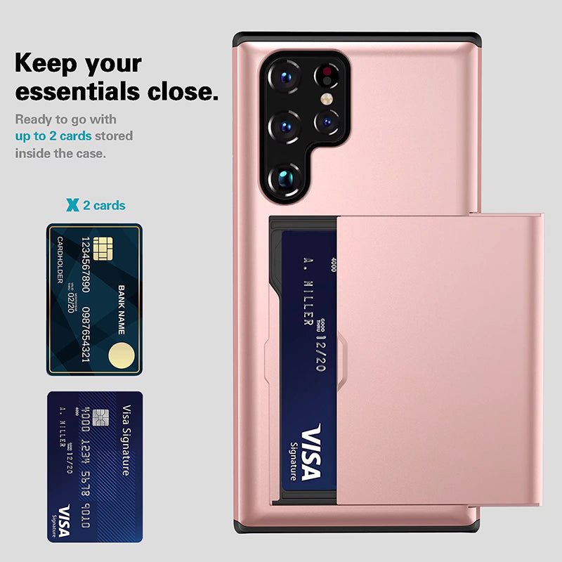 Metal Cards Slot Samsung Galaxy Case -#option1-#-ChunkCase